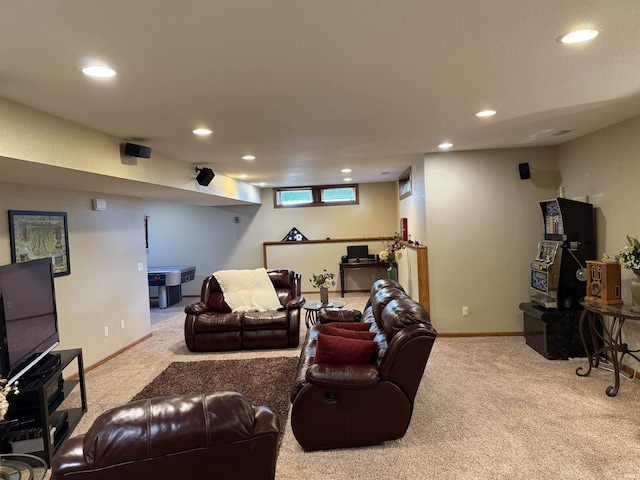 10123 Consta Verde Commons, Leo, IN 46765 - living room with carpet flooring, recessed lighting, and baseboards