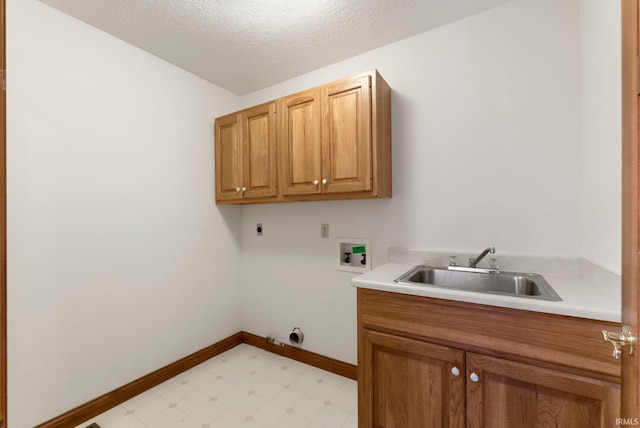 2519 Knightsbridge Dr, Fort Wayne, IN 46815 - washroom with cabinet space, hookup for a washing machine, light floors, electric dryer hookup, and baseboards
