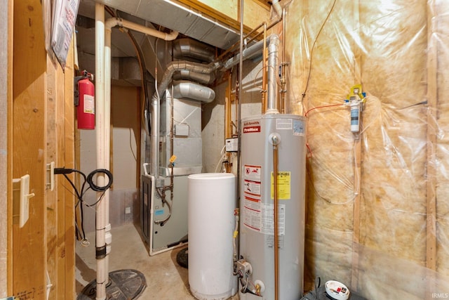 2519 Knightsbridge Dr, Fort Wayne, IN 46815 - utility room with gas water heater and heating unit