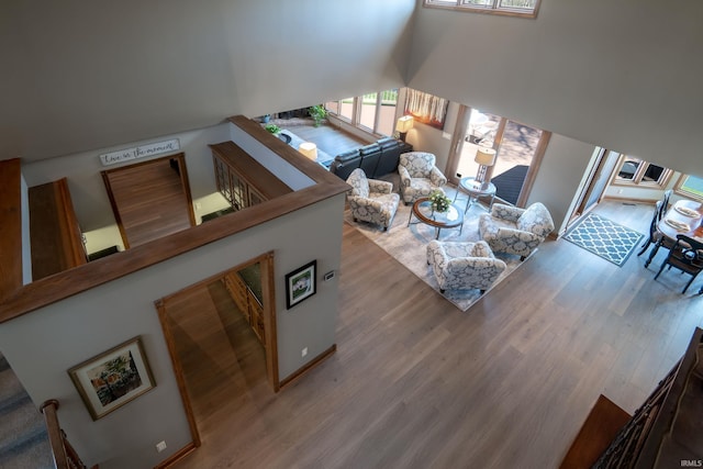 2525 Ladue Cv, Fort Wayne, IN 46804 - living area featuring a high ceiling and wood finished floors