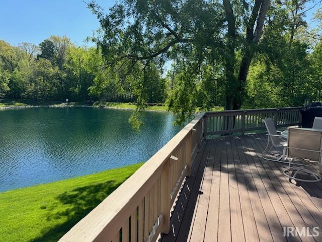 2525 Ladue Cv, Fort Wayne, IN 46804 - wooden deck featuring a water view