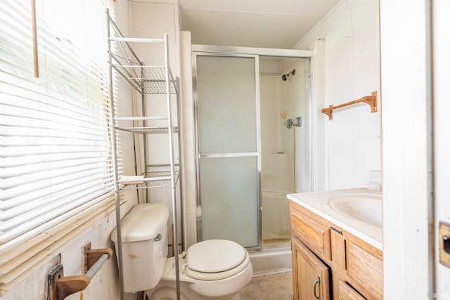 139 Elm St, Wabash, IN 46992 - bathroom with toilet, a stall shower, and vanity