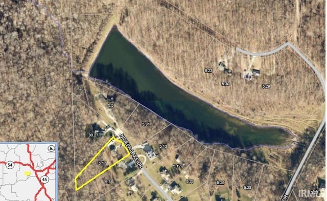 687 N Deer Lake Dr, Bloomfield, IN 47424 - map / location with property parcel outlined