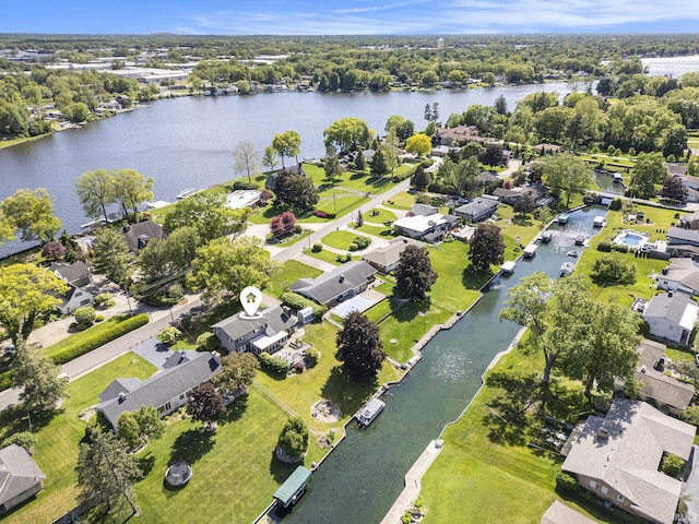 23337 Shorelane, Elkhart, IN 46514 - aerial view of property's location featuring a large body of water and nearby suburban area