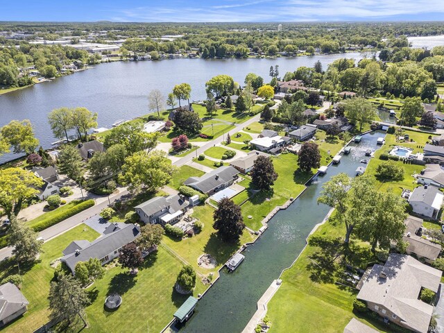 23337 Shorelane, Elkhart, IN 46514 - aerial view of property and surrounding area with nearby suburban area and a nearby body of water