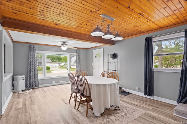 753 W Centennial St, Nappanee, IN 46550 - dining room with healthy amount of natural light, light wood-style flooring, baseboards, a ceiling fan, and ornamental molding