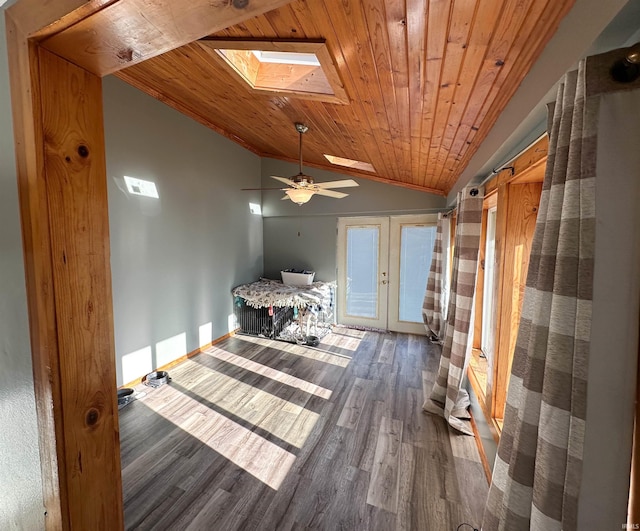 753 W Centennial St, Nappanee, IN 46550 - unfurnished sunroom with french doors, a skylight, and lofted ceiling
