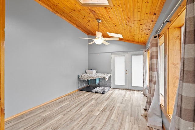 753 W Centennial St, Nappanee, IN 46550 - unfurnished sunroom with a skylight, french doors, and vaulted ceiling