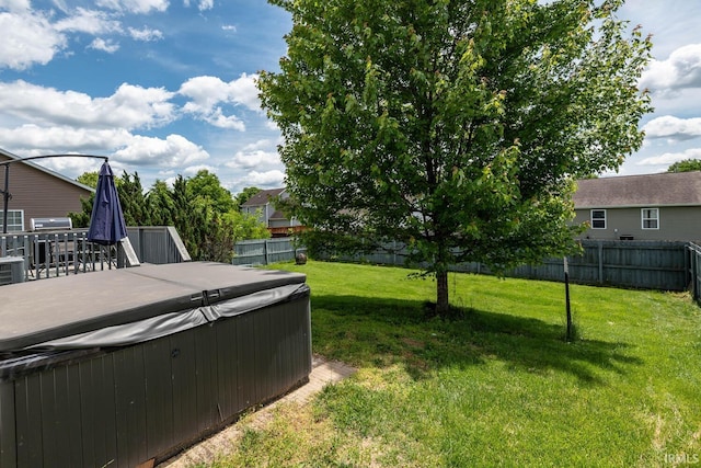 7203 W Capstone Cir, Bloomington, IN 47404 - view of yard featuring a hot tub