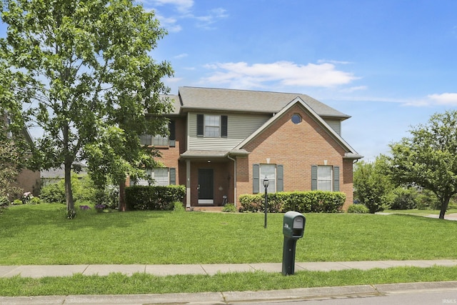 3746 Rolling Rock Dr, Evansville, IN 47711 - traditional home featuring a front lawn and brick siding
