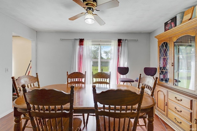 4893 Woodway Dr, Fort Wayne, IN 46835 - dining area with dark wood-type flooring and ceiling fan