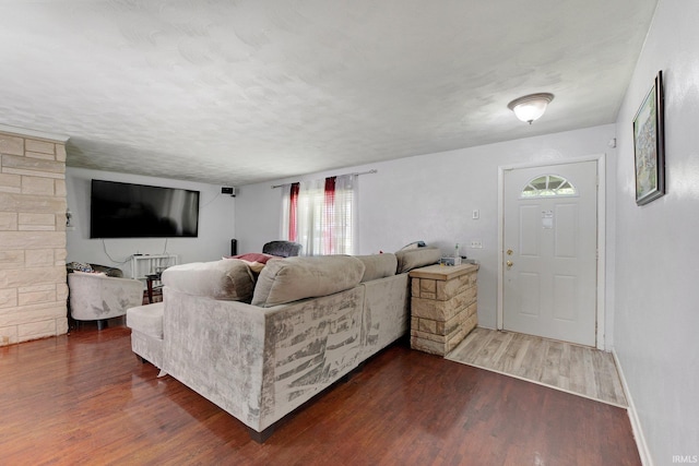 4893 Woodway Dr, Fort Wayne, IN 46835 - living area with wood finished floors and baseboards