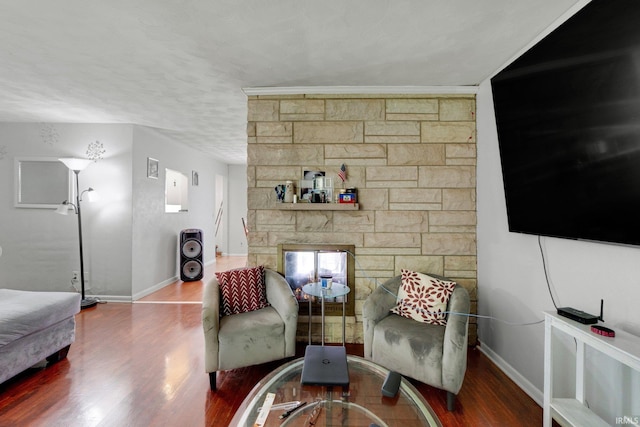 4893 Woodway Dr, Fort Wayne, IN 46835 - living area featuring baseboards and wood finished floors