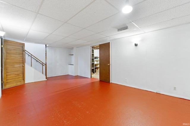 3550 Sandpoint Rd, Fort Wayne, IN 46809 - finished basement featuring stairs, a drop ceiling, and baseboards