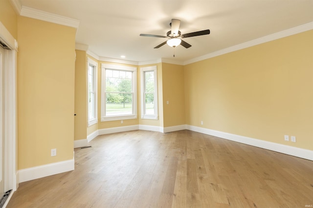 324 W Mishawaka Ave, Mishawaka, IN 46545 - unfurnished room with ceiling fan, light wood-type flooring, and crown molding