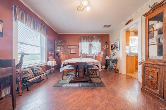 5026 N 450 W, Royal Center, IN 46978 - dining area with ornamental molding and hardwood / wood-style floors