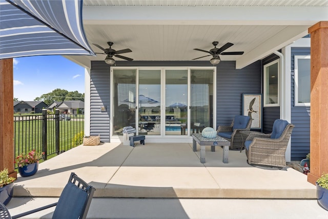 30860 Villa Dr, Granger, IN 46530 - view of patio featuring a ceiling fan