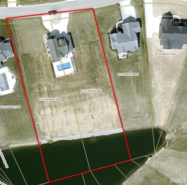 30860 Villa Dr, Granger, IN 46530 - aerial view of property's location featuring property parcel outlined
