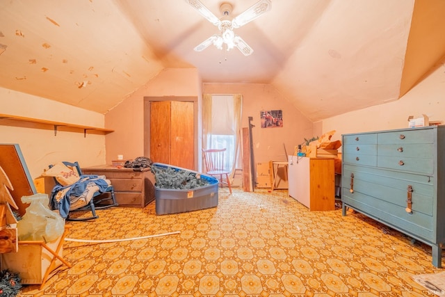20 E Little St, Denver, IN 46926 - bedroom featuring lofted ceiling and ceiling fan