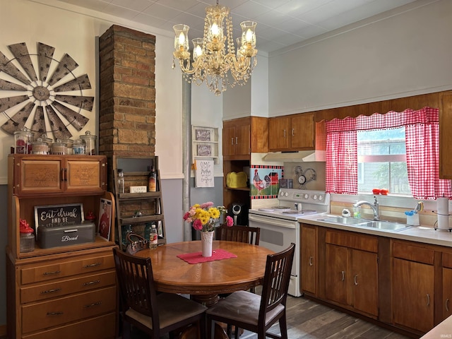 451 Miller Ave, Clarksville, IN 47129 - dining room with a chandelier and dark wood-style floors