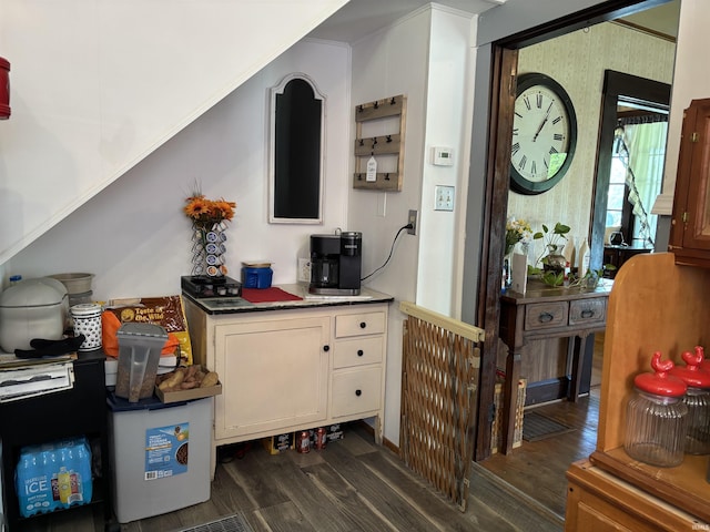 451 Miller Ave, Clarksville, IN 47129 - kitchen with dark wood-style floors and white cabinets