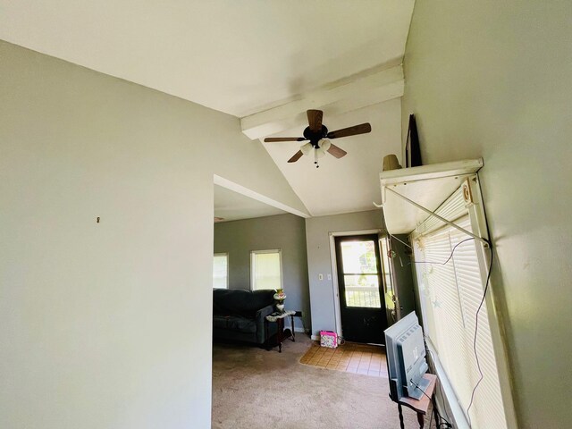 1206 N Walnut St, Plymouth, IN 46563 - living area with carpet and a ceiling fan