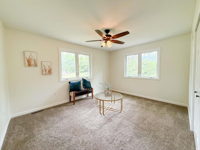 22073 County Road 10 W, Elkhart, IN 46514 - sitting room featuring plenty of natural light, carpet, and a ceiling fan