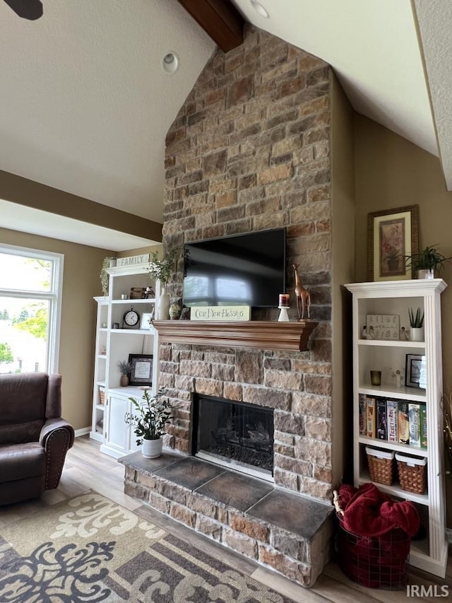 1442 Centerbrook Dr, New Haven, IN 46774 - living room featuring a fireplace and wood finished floors