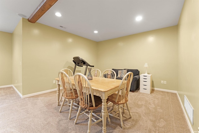 1442 Centerbrook Dr, New Haven, IN 46774 - dining area with light carpet, recessed lighting, and baseboards