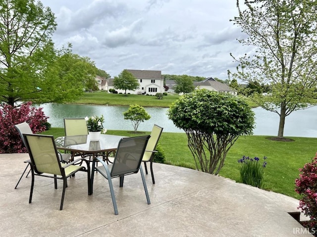 1442 Centerbrook Dr, New Haven, IN 46774 - view of patio with a water view and outdoor dining area