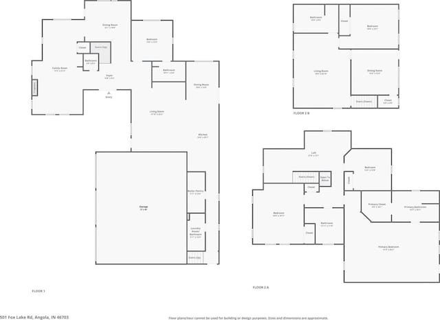 501 W Fox Lake Rd, Angola, IN 46730 - floor plan / room layout