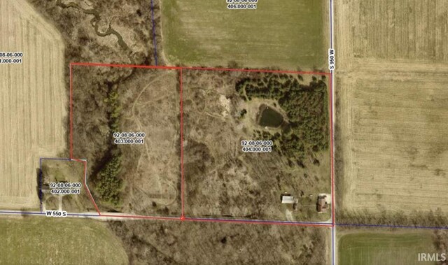 5480 S 950 W, South Whitley, IN 46787 - map of property location with property boundaries highlighted