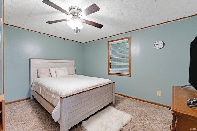517 N Nancy St, Warren, IN 46792 - carpeted bedroom with baseboards and ceiling fan