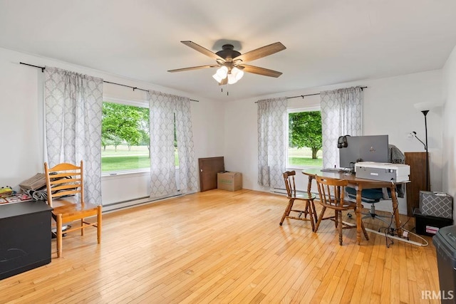 6659 W 400 S, Swayzee, IN 46986 - office featuring ceiling fan, plenty of natural light, and wood-type flooring