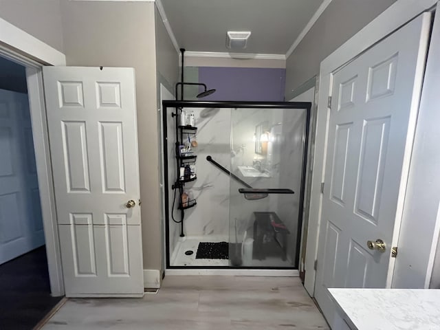 1746 College Ave, Huntington, IN 46750 - full bath with ornamental molding and a marble finish shower