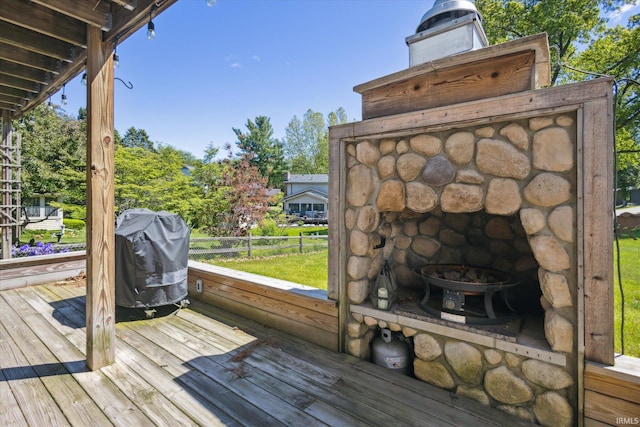 16828 Barryknoll Way, Granger, IN 46530 - wooden terrace with area for grilling