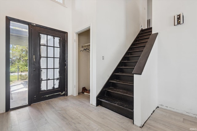16828 Barryknoll Way, Granger, IN 46530 - entrance foyer featuring stairs, wood finished floors, and a towering ceiling