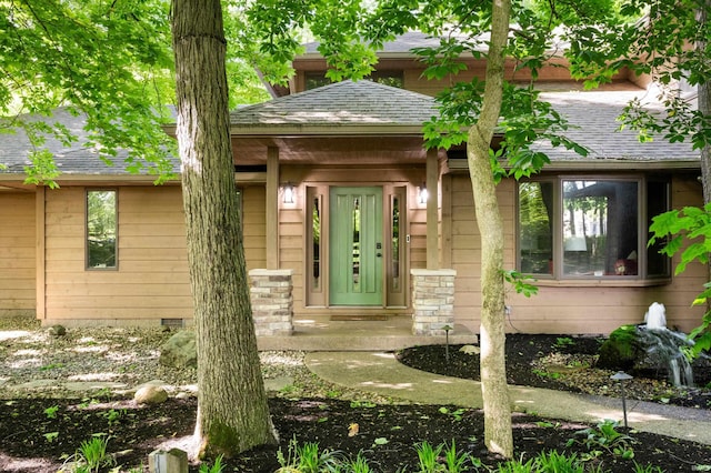 7301 W River Rd, Yorktown, IN 47396 - entrance to property featuring roof with shingles