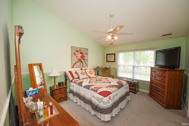 1876 Halyard Ct, West Lafayette, IN 47906 - carpeted bedroom featuring vaulted ceiling, a ceiling fan, and baseboards
