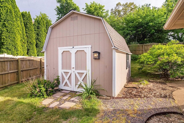 105 Temple Dr, Newburgh, IN 47630 - view of shed with a fenced backyard