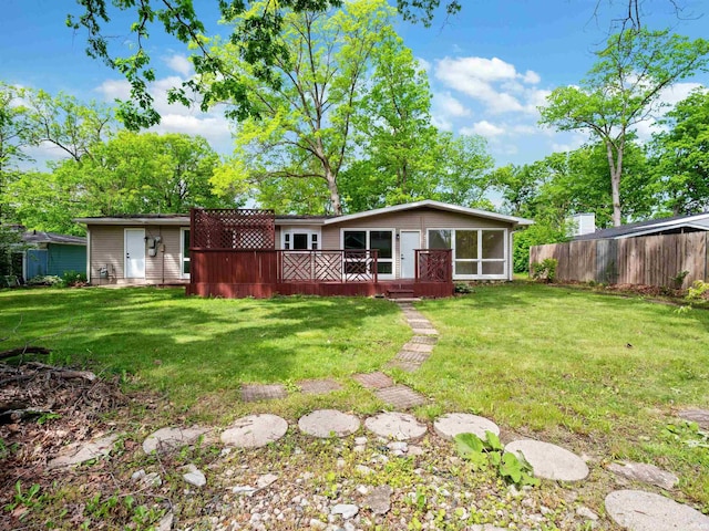 2834 Inwood Dr, Fort Wayne, IN 46815 - back of property with a wooden deck
