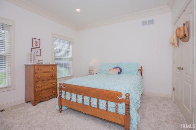 4288 Windhill Ln, Newburgh, IN 47630 - bedroom with ornamental molding, carpet flooring, recessed lighting, and baseboards