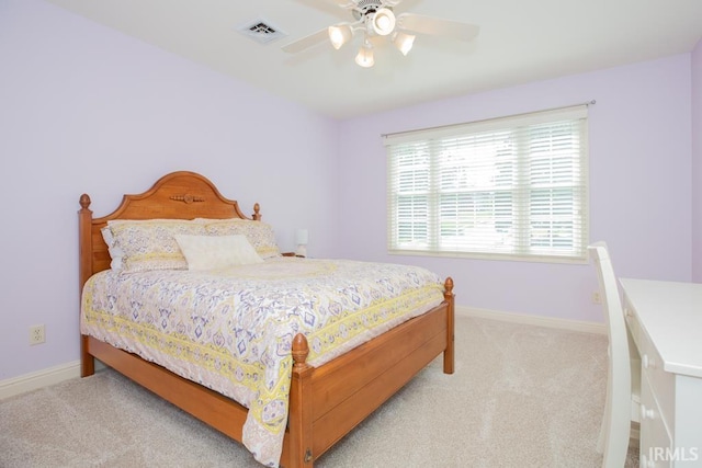 4288 Windhill Ln, Newburgh, IN 47630 - bedroom featuring light colored carpet, baseboards, and ceiling fan