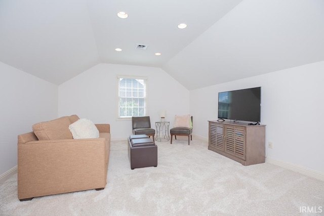 4288 Windhill Ln, Newburgh, IN 47630 - sitting room featuring vaulted ceiling, carpet, baseboards, and recessed lighting