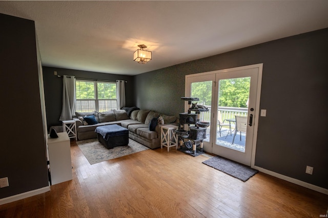 5212 E 600 S, Lafayette, IN 47909 - living area featuring wood finished floors and baseboards
