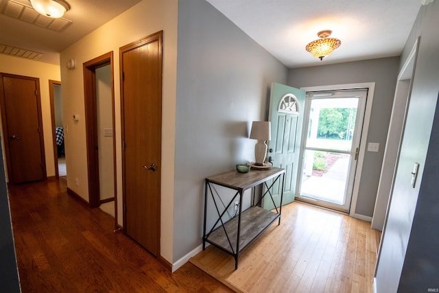 5212 E 600 S, Lafayette, IN 47909 - foyer entrance with wood finished floors and baseboards
