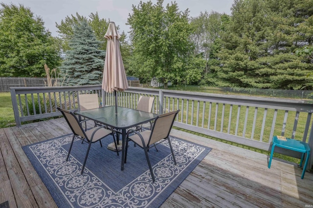 5212 E 600 S, Lafayette, IN 47909 - wooden deck with outdoor dining area
