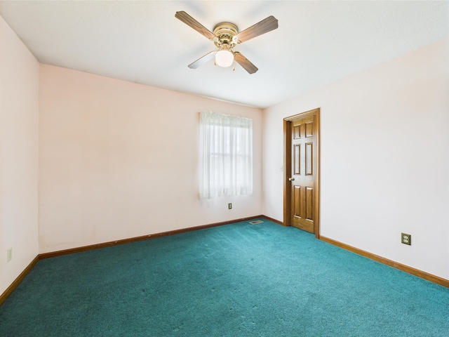 3715 W 630 Rd N, Huntington, IN 46750 - empty room with baseboards, a ceiling fan, and carpet floors