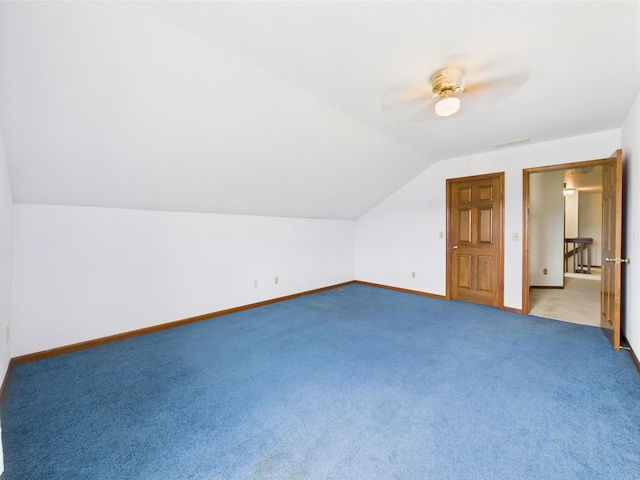 3715 W 630 Rd N, Huntington, IN 46750 - bonus room featuring ceiling fan, lofted ceiling, baseboards, and carpet floors