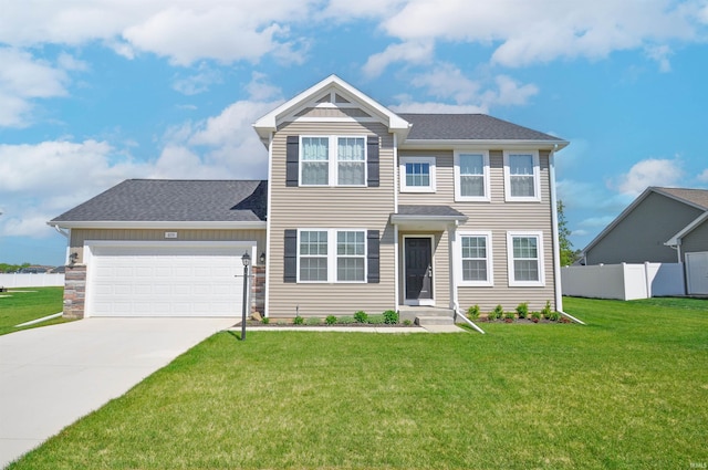 409 W Somerfield Dr, Lakeville, IN 46536 - view of front of house with an attached garage, driveway, and a shingled roof